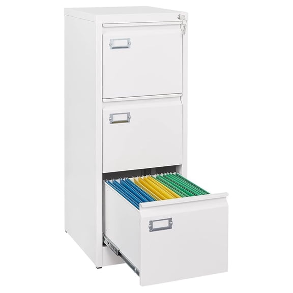 3 Drawer File Cabinet,Metal Filing Cabinets with Lock,18" Deep Office Storage Cabinet for A4/Letter/Legal Size File,Assembly Required