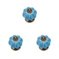 thumbnail image 1 of Langgg Céramique Boutons de Porte de Citrouille Armoire Tirer Poignée Rétro Décoratif Poignée Salon Réparation Quincaillerie Bleu 3Set, 1 of 6