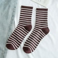 thumbnail image 2 of Womens Crew Socks Striped Socks Athletic Quarter Calf Socks, 2 of 2