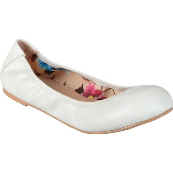 Women's Journee Collection Lindy2 Ballet Flat White Faux Leather 7 M