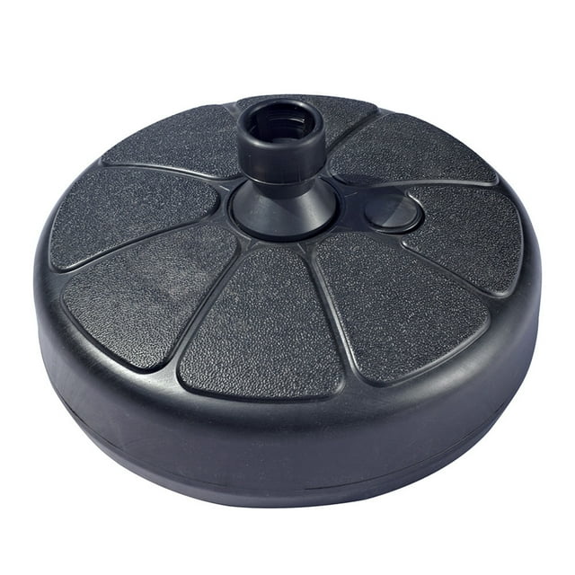 Base de sombrilla de plástico rellenable con agua y arena para playa, ideal para patio, jardín y exteriores (negra)