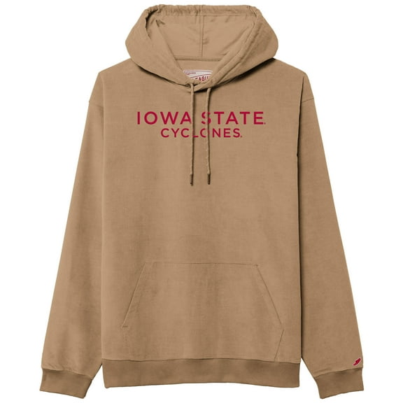Men's League Collegiate Wear Tan Iowa State Cyclones Stretch Cord Pullover Hoodie