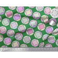 thumbnail image 2 of Soimoi Green Poly Georgette Fabric Circle Art Geometric Decor Fabric Printed Yard 42 Inch Wide, 2 of 3