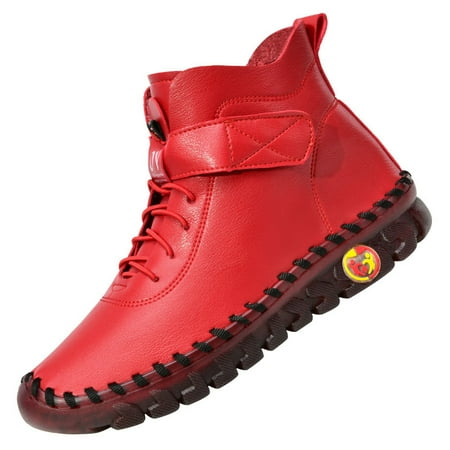 

Women‘s High Top Sneaker Boots Fleece Liner Thermal Zipper & Lace Up Faux Leather Shoes Women‘s Casual Shoes