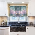 thumbnail image 5 of Yayeee Kitchen Curtains Tier Pair Light Filtering 27"x36" Rod Pocket Short Cafe Window Panel, Purple Forest Scene, 5 of 7