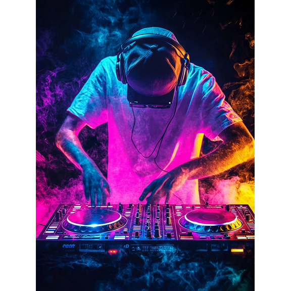 DJ Music Mixer Decor Painting/Canvas Art, Perfect for Music Room Decor, Home Studio Wall Art, Nightclub Decor, Bar Wall Decoration, Bedroom Artwork, Living Room Ornament, Office Wall Design.