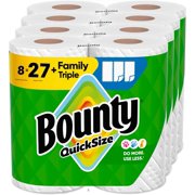 Bounty Quick Size Paper Towels, White, 8 Family Rolls = 20 Regular Rolls (Packaging May Vary)