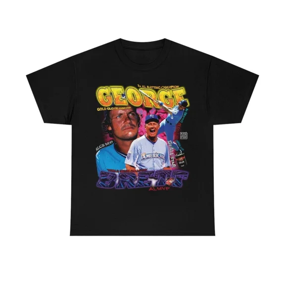 RARE George Brett Vintage Style Rap Tee T Shirt Sizes S-5XL