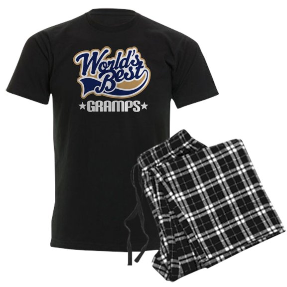 CafePress - Worlds Best Gramps Men's Dark Pajamas - Men's Dark Loose Fit Cotton Pajama Set