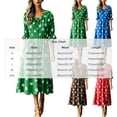thumbnail image 3 of Dolkfu Keyhole Neck Dresses for Women Trendy Blue 3/4 Sleeve Waist Cinched Long-Length Fit & Flare Dresses Polka Dot Vacation Relaxed Fit Blue,L, 3 of 5
