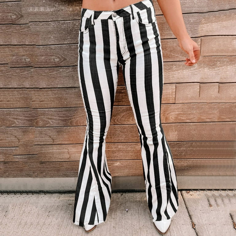 Women's Stripe Flare Pants