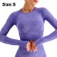 thumbnail image 1 of 2 piezas/1 juego de conjuntos de entrenamiento sin costuras para mujer, conjunto atlético de mallas + Top de manga larga, ropa deportiva para correr y Yoga MFZFUKR 222781-7, 1 of 8