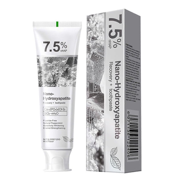 7.5% Nano Hydroxyapatite Toothpaste, Fluoride-Free Whitening & Enamel Repair Toothpaste for Men Women