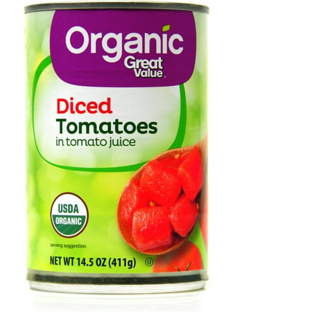 Organic Diced Tomatoes - Great Value Organic Diced Tomatoes, 14.5 oz