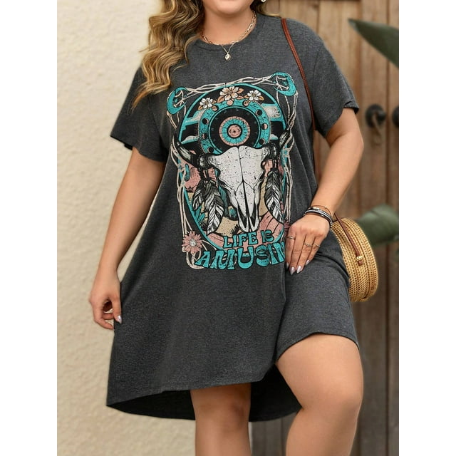 RWJDXD Robe à Col Rond Imprimée Numérique 3d Série Géométrique à Manches Courtes Ample Transfrontalière Aliexpress en Gros WQ6