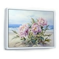 thumbnail image 2 of Designart "Serene Beachside Purple Peonies" Peonies Floater Framed Wall Decor, 2 of 5