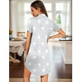 thumbnail image 5 of Ekouaer Womens Nightgown Button Down Sleepshirts Short Sleeve Sleepwear Boyfriend Nightshirts Pajama Dress, 5 of 7