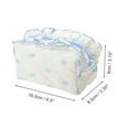 thumbnail image 2 of Unique Bargains 1 Pc Lace Bow Ruffles Makeup Bag for Everyday Use 3.15 in Blue, 2 of 5