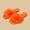 Orange, variant on Women Square Open Toe Fluffy Faux Fur Single Strap Flat Slide Sandals Blue 7.5