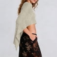 thumbnail image 7 of ZGRBOU Women Knit Poncho Top Y2k Off Shoulder Sheer Shawl Asymmetrical Hem Going Out Beach Swimsuit Coverup, 7 of 7