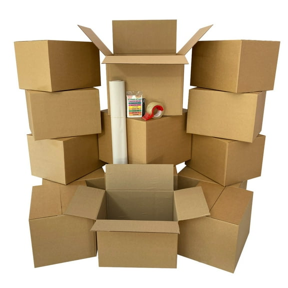 UBmove™  Moving Boxes 1 Room Bigger Moving Kit 14 Boxes Plus Supplies and Tape