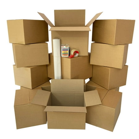 UBmove™ Moving Boxes 1 Room Bigger Moving Kit 14 Boxes Plus Supplies and Tape