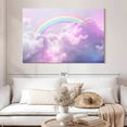 thumbnail image 2 of Elephant Stock Rainbow On Clouds Wall Art - Horizontal Canvas Wall Art - Kids Room Wall Decor - Nature Canvas - Pink And Purple Decor - 51" x 34", 2 of 4