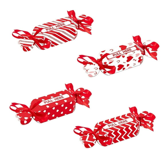 Souew Valentine'S Day Candy Money Box Four Color Mix, Box for Gift Pull Valentine'S Day Pull Candy Valentine'S Day Box for Gift Candy Holders Diy Pull Kit For,Gift Wrapping Paper