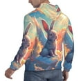 thumbnail image 3 of KLL Sunshine Winged Rabbit Print Mens Hoodie Long Sleeve Casual Pullover Hooded Sweatshirt Fashion Drawstring Hoodies with Pocket-Medium, 3 of 6