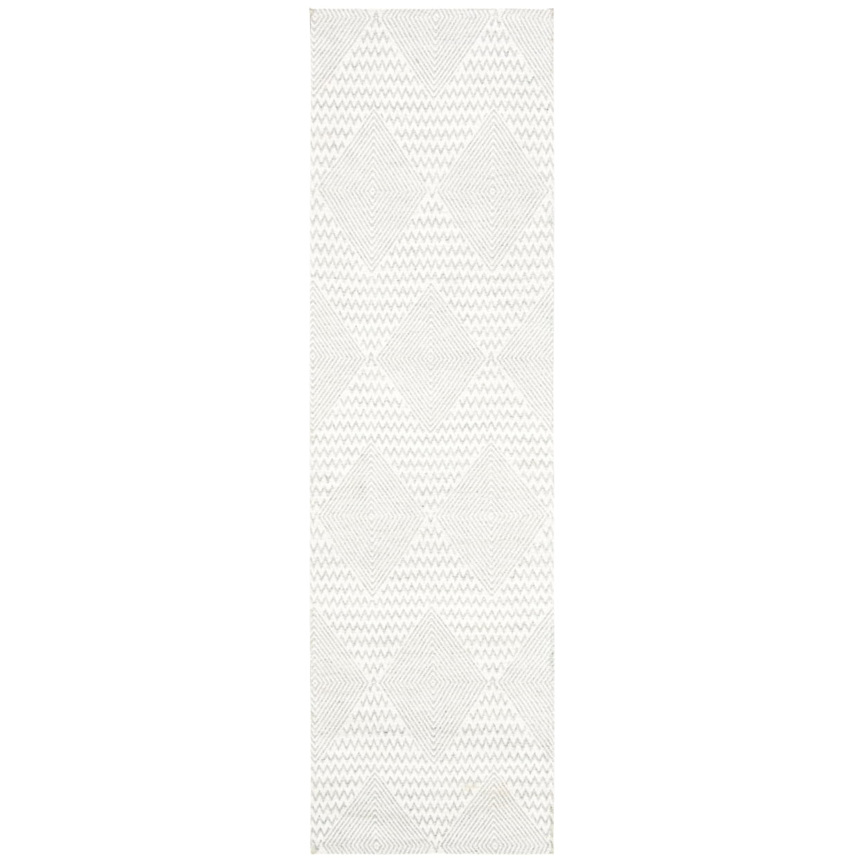 SAFAVIEH Marbella Aylen Geometric Area Rug, Silver/Ivory, 6' x 6' Round