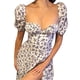 thumbnail image 2 of Txlixc Vestido largo dividido con cuello cuadrado y mangas abullonadas informales para mujer Txlixc  Sexy, 2 of 10