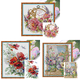 thumbnail image 1 of (HA084) Hilo Algodón Ecológico para Bordado No Manchú 14CT 2 Hebras Impresión 32*32cm Kit Serie Flores Punto Cruz Con Bordado Femenino Y Peonía (borde Gancho), 1 of 5