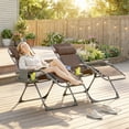thumbnail image 2 of Outsunny Ensemble de 2 Chaises à Gravité Zéro avec Porte-Gobelet, Appuie-Tête, Brun, 2 of 10