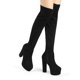 thumbnail image 2 of Botas de Tacón Alto de Bloque Sobre la Rodilla para Mujer Allegra K Negro 40, 2 of 8