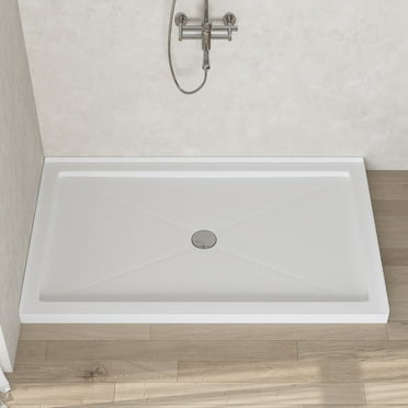 DV-1SB0106 60''W Shower Base in White with Single Threshold Shower Pan, Non-slip Design