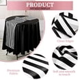 thumbnail image 3 of 6 Pack Round Plastic Tablecloth 84" Black Disposable Table Covers Waterproof Table Cloths for Round Table and 6 Pack 12"x72" Black and White Striped Polyester Table Runners for Parties Birthday Picnic, 3 of 7