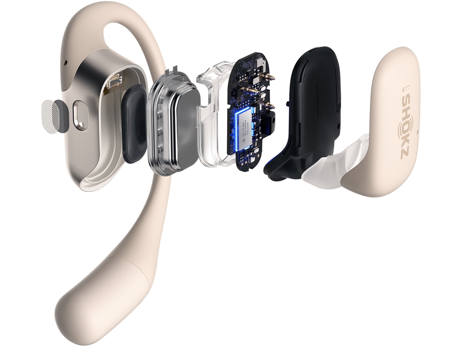 Shokz OpenFit Headphones Open-Ear True Wireless Earbuds, Beige T910-ST-BG-US