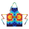 thumbnail image 2 of Colorful Tie Dye Flowe Apron-Garden Aprons for Women with Pockets-Cotton Linen Waterproof Kitchen Cooking Gardening Aprons Adjustable for Kitchen,Cooking,BBQ and Salon 33x27 Inch, 2 of 7