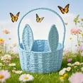 thumbnail image 5 of Huanglei Easter With Handle Easter Rabbit Vine Weaving Picnic With Rabbit Ears Straw Wicker Easter Egg Candy Suitable For Egg Party Supplies Easter, 5 of 5
