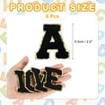 thumbnail image 2 of Uxcell Letter A Chenille Letter Patches Self Adhesive Stick on Embroidered Patch for Clothing Repair(Black, Pack of 6), 2 of 6