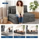 thumbnail image 5 of 2-in-1 folding sofa cama con pillow - portable lazy floor sofa lounger, pull-out loveseat in gris oscuro, 5 of 7