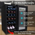 thumbnail image 4 of NutriChef Digital Electric 18 Bottle Thermoelectric Wine Chiller Cooler, Black, 4 of 6