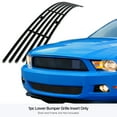 thumbnail image 3 of APS Compatible with Ford Mustang 2010-2012 V6 Lower Bumper Stainless Steel SS Black Billet Front Grill Grille Insert F66655H, 3 of 7