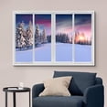 thumbnail image 2 of wall26 Canvas Print Wall Art Window View Pastel Sunset Snowy Pine Tree Forest Wilderness Nature Photography Realism Scenic Landscape Colorful Multicolor for Living Room, Bedroom, Office - 24"x36, 2 of 5