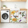 thumbnail image 3 of Spring Floral Cabinet Curtain 28"Wx35"L, Dustproof Under Sink Skirt with Self Adhesive Tape, Summer Botanical Birds Vintage Cabinet Curtain Cover for Bathroom Vanity, Kitchen Sink, Laundry Room, 3 of 9
