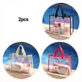 thumbnail image 2 of 2X Stadium Approved Clear Tote Bags with Handles for Beach Concerts 20X14X7Inch Red, 2 of 7