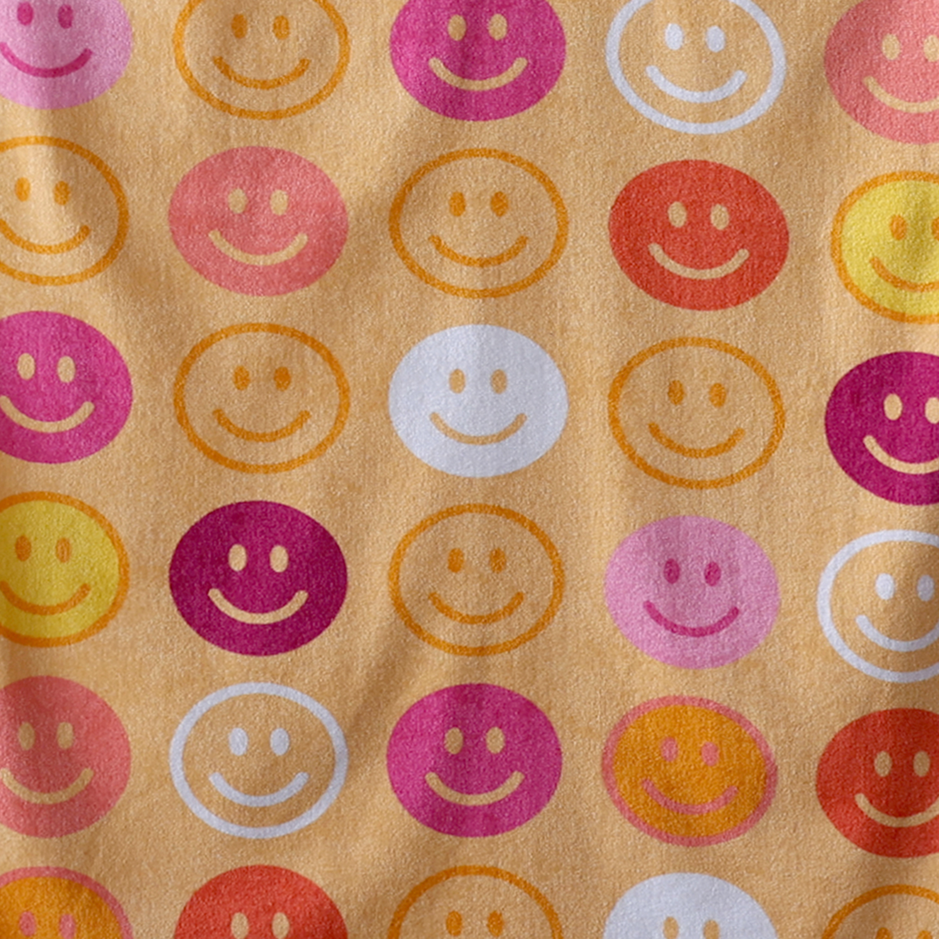 Mainstays Velour Beach Towel, Smiley, Orange, 28x60 - image 5 of 5