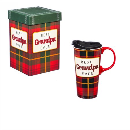 Ceramic Travel Cup, 17 OZ w/Box, Best Grandpa