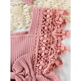 thumbnail image 6 of Suealasg Newborn Baby Girl 2Pcs Summer Outfits Lace Sleeve Round Neck Ruffle Romper with Headband Set Infant Birthday Photoshoot Clothes 0-18 Months, 6 of 7