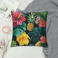 thumbnail image 2 of HENGT Palm Leaves Hibiscus Flowers Throw Pillow Covers Tropical Pineapples Decorative Pillowcases Soft Cushion Covers for Sofa Couch Bed Home Decor, 2 of 5